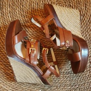 Michael Kors Brown Wedge Sandals